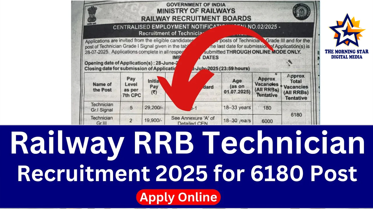 रेलवे RRB टेक्नीशियन भर्ती 2025 – 6238 पदों पर करें ऑनलाइन आवेदन