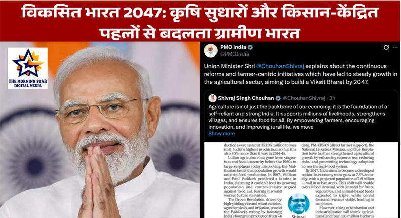 विकसित भारत 2047: कृषि सुधारों और किसान-केंद्रित पहलों से बदलता ग्रामीण भारत