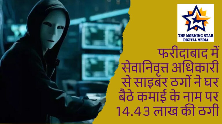 फरीदाबाद में सेवानिवृत्त अधिकारी से साइबर ठगों ने घर बैठे कमाई के नाम पर 14.43 लाख की ठगी