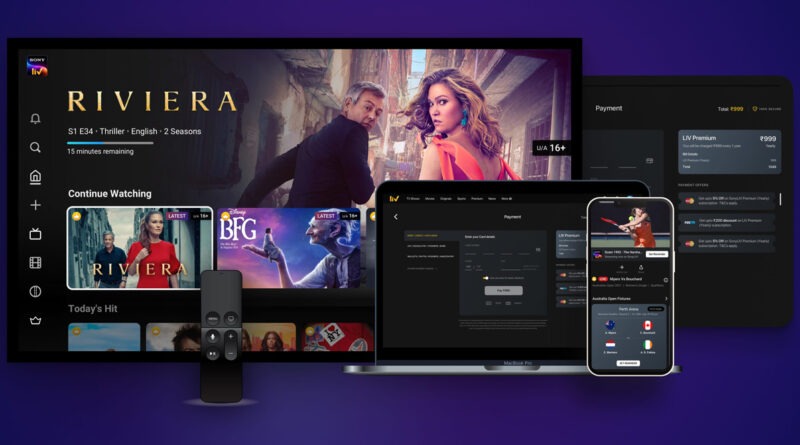 SonyLIV OTT प्लेटफॉर्म इंटरफेस