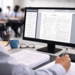 डिजिटल प्लेटफॉर्म पर कक्षा 12 की उत्तर पुस्तिकाओं का मूल्यांकन दर्शाती प्रतीकात्मक तस्वीर