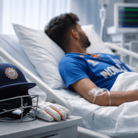 टीम इंडिया के सलामी बल्लेबाज अभिषेक शर्मा की स्वास्थ्य स्थिति को दर्शाती प्रतीकात्मक तस्वीर, टी20 वर्ल्डकप संदर्भ में।