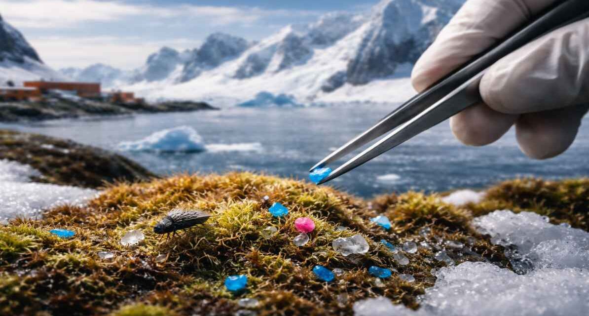 अंटार्कटिक प्रायद्वीप का बर्फीला परिदृश्य, जहां मिट्टी और काई में रहने वाले सूक्ष्म कीटों पर माइक्रोप्लास्टिक का प्रभाव देखा गया।