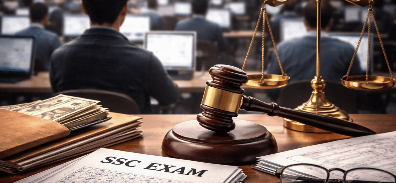 सरकारी भर्ती परीक्षा और कानूनी विवाद को दर्शाती प्रतीकात्मक छवि