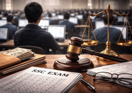 सरकारी भर्ती परीक्षा और कानूनी विवाद को दर्शाती प्रतीकात्मक छवि