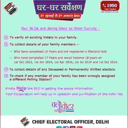 चुनाव आयोग के निर्देश पर BLO द्वारा मतदाता सूची सत्यापन प्रक्रिया की फाइल और फॉर्म के साथ जांच करते हुए।