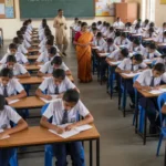CBSE Class 10 Board Exam 2026 में परीक्षा देते छात्र