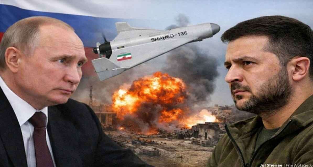 यूक्रेन युद्ध के बीच रूस की सैन्य क्षमता पर दबाव और ईरान को संभावित तकनीकी सहयोग को दर्शाती तस्वीर।