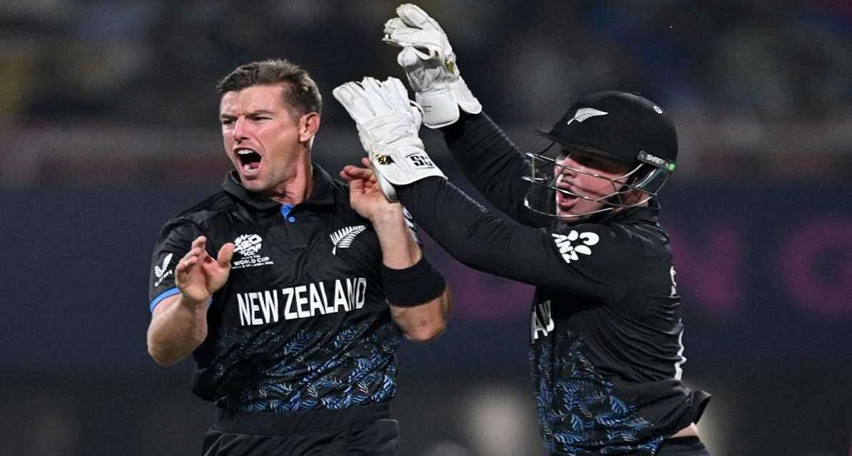 न्यूजीलैंड क्रिकेट टीम T20 वर्ल्ड कप 2026 में जीत का जश्न