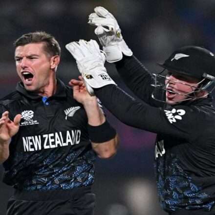 न्यूजीलैंड क्रिकेट टीम T20 वर्ल्ड कप 2026 में जीत का जश्न