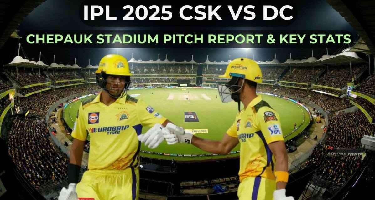 CSK vs PBKS मैच के दौरान चेन्नई के चेपॉक स्टेडियम में खेलते खिलाड़ी