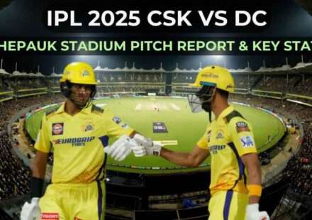 CSK vs PBKS मैच के दौरान चेन्नई के चेपॉक स्टेडियम में खेलते खिलाड़ी