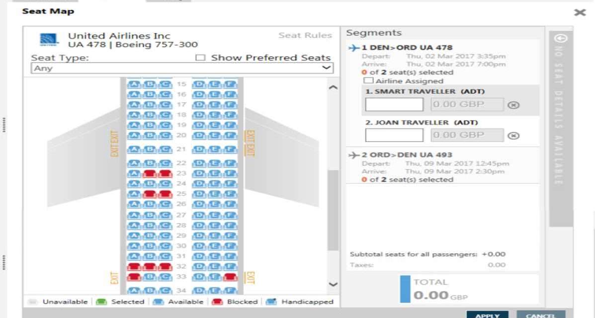 एक यात्री एयरलाइन की फ्लाइट में सीट चयन करते हुए, जिसमें केबिन की सीटें और बुकिंग इंटरफेस दिख रहा है।