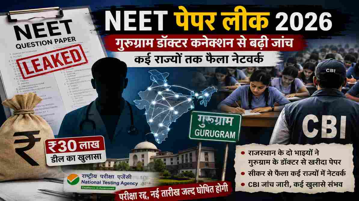 NEET पेपर लीक 2026 | गुरुग्राम डॉक्टर कनेक्शन से बढ़ी जांच, कई राज्यों तक फैला नेटवर्क