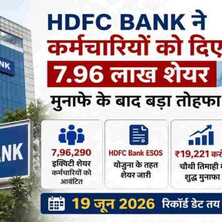 HDFC Bank मुख्यालय की प्रतीकात्मक तस्वीर, जिसमें ESOS योजना और कर्मचारियों को दिए गए शेयरों को दर्शाया गया है।
