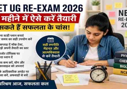 स्टडी टेबल पर किताबों और नोट्स के साथ NEET UG Re-Exam 2026 की तैयारी करते मेडिकल छात्र।