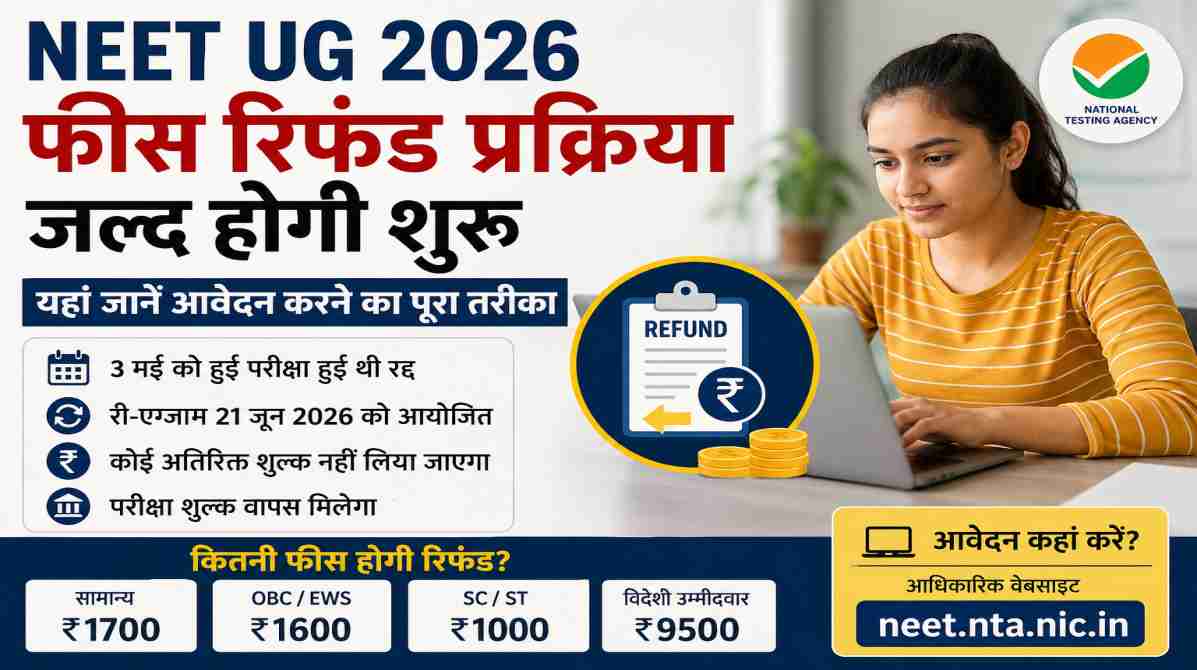 NEET UG फीस रिफंड 2026 | जल्द शुरू होगा आवेदन, जानें पूरा ऑनलाइन प्रोसेस