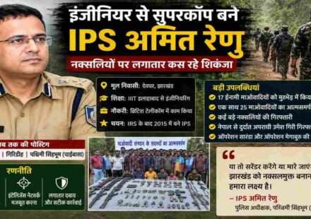 झारखंड के IPS अमित रेणु की प्रतीकात्मक तस्वीर, जिसमें एंटी नक्सल ऑपरेशन और सुरक्षाबलों की कार्रवाई को दर्शाया गया है।