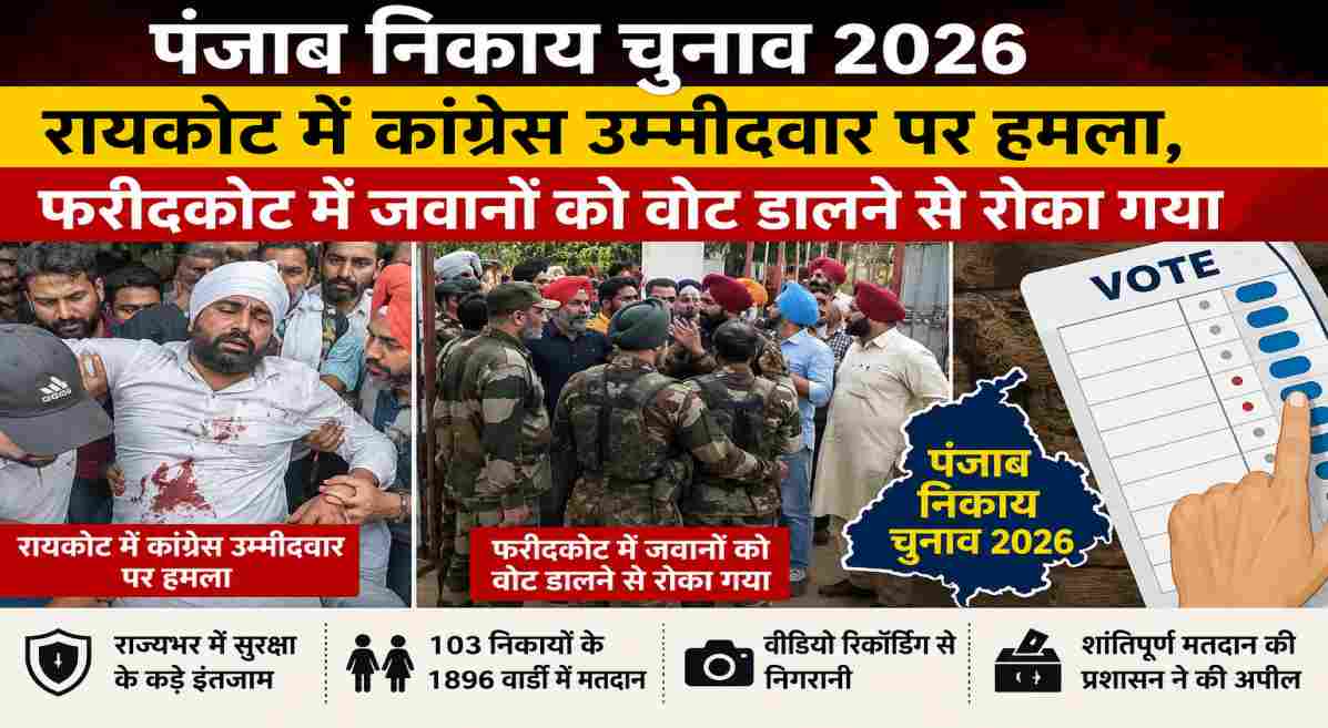 पंजाब निकाय चुनाव 2026 | मतदान के बीच रायकोट और फरीदकोट में हंगामा, सुरक्षा के बीच जारी वोटिंग