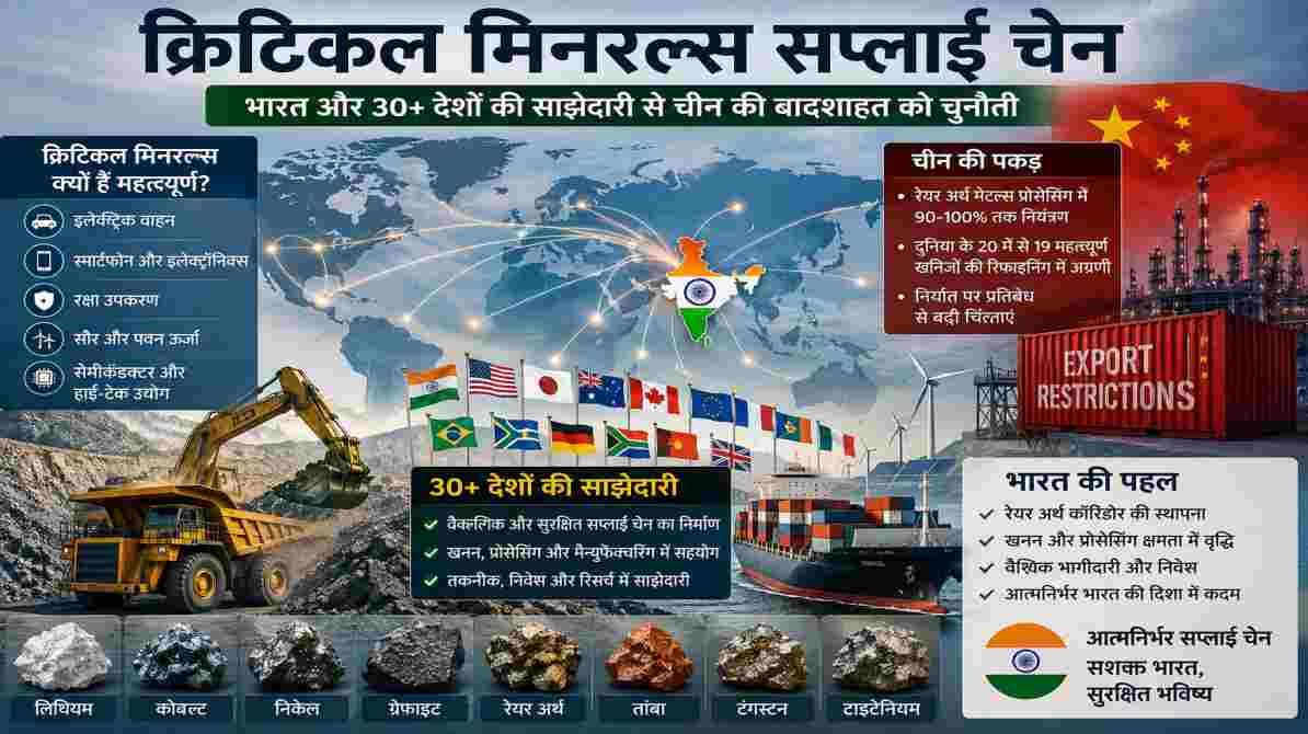 30 देशों के गठबंधन से बदलेगी क्रिटिकल मिनरल्स सप्लाई चेन, चीन की बढ़ सकती है चुनौती