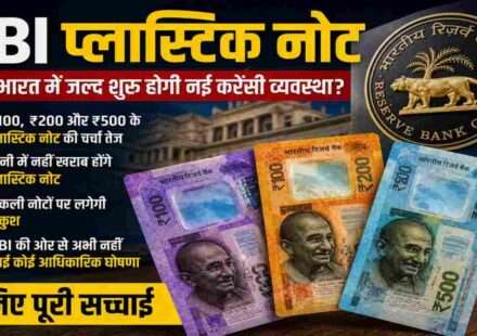 भारतीय रिजर्व बैंक के संभावित प्लास्टिक नोटों की सांकेतिक तस्वीर, जिसमें ₹100, ₹200 और ₹500 के पॉलिमर नोट दिखाए गए हैं।