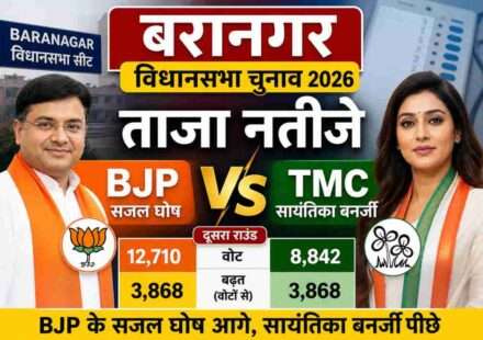 वोट काउंटिंग सेंटर में बैलेट यूनिट और अधिकारी, जहां Baranagar Election Result 2026 की गिनती जारी है।