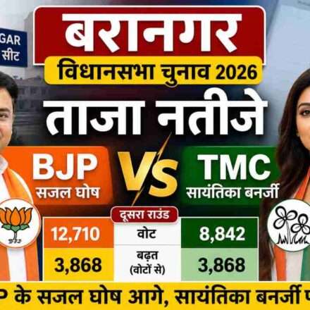 वोट काउंटिंग सेंटर में बैलेट यूनिट और अधिकारी, जहां Baranagar Election Result 2026 की गिनती जारी है।