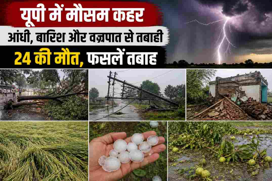 यूपी मौसम कहर | आंधी, बारिश और वज्रपात से तबाही, 24 की मौत