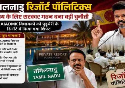 पुडुचेरी के रिजॉर्ट में ठहरे विधायक और तमिलनाडु की राजनीतिक हलचल को दर्शाती प्रतीकात्मक तस्वीर।