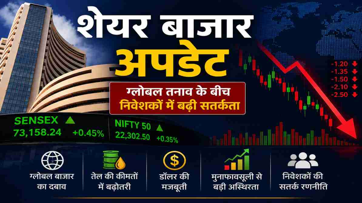 शेयर बाजार अपडेट | ग्लोबल तनाव के बीच निवेशकों में बढ़ी सतर्कता