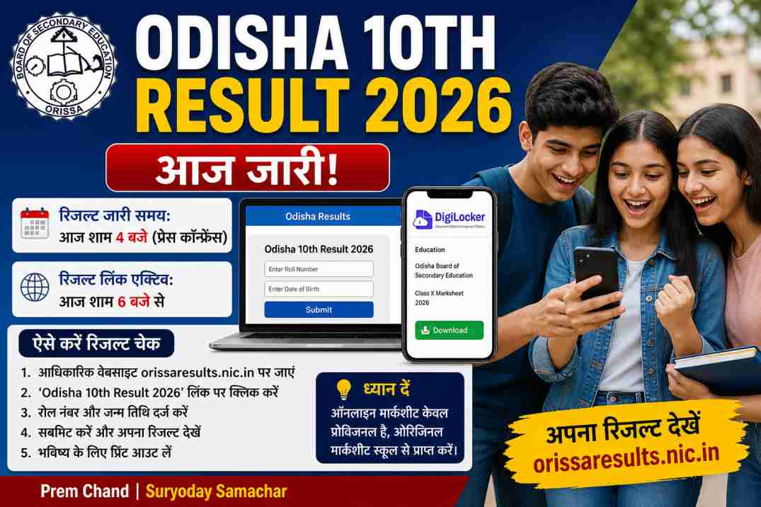 Odisha 10th Result 2026 आज जारी | ऐसे करें रिजल्ट चेक