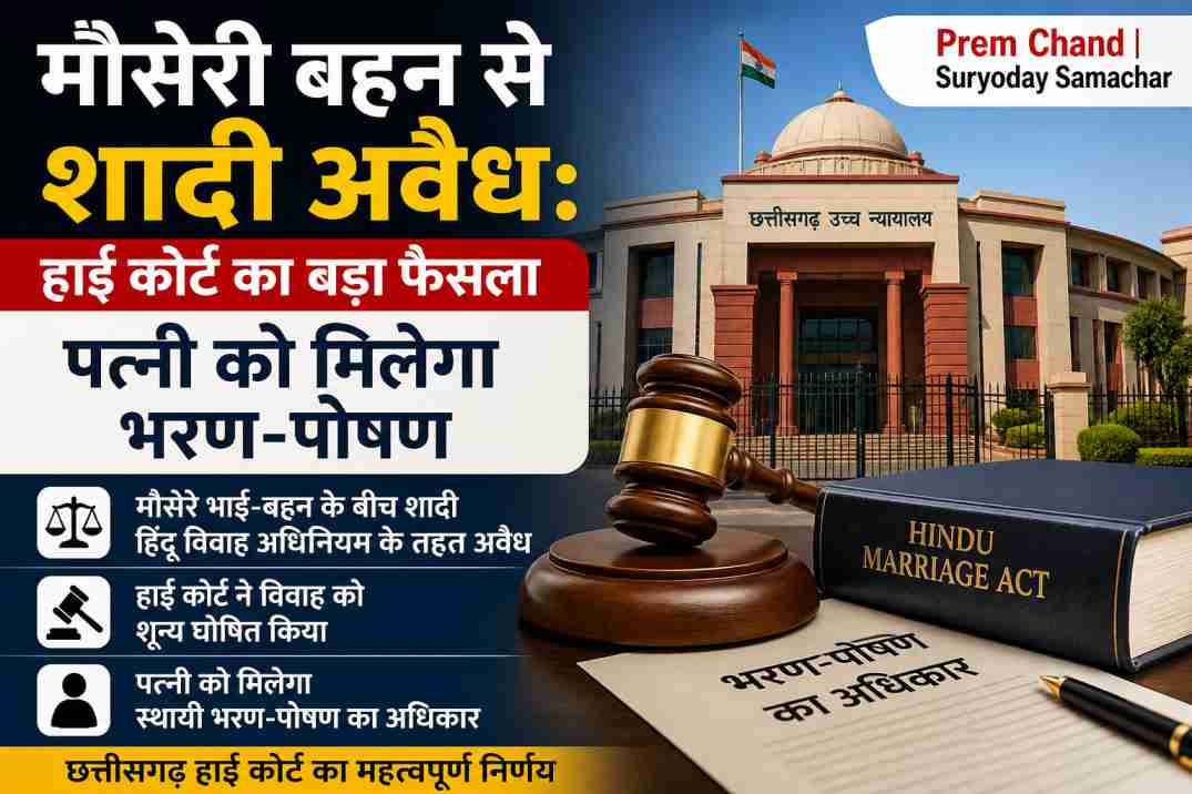 मौसेरी बहन से शादी अवैध | हाई कोर्ट का बड़ा फैसला, पत्नी को मिलेगा भरण-पोषण