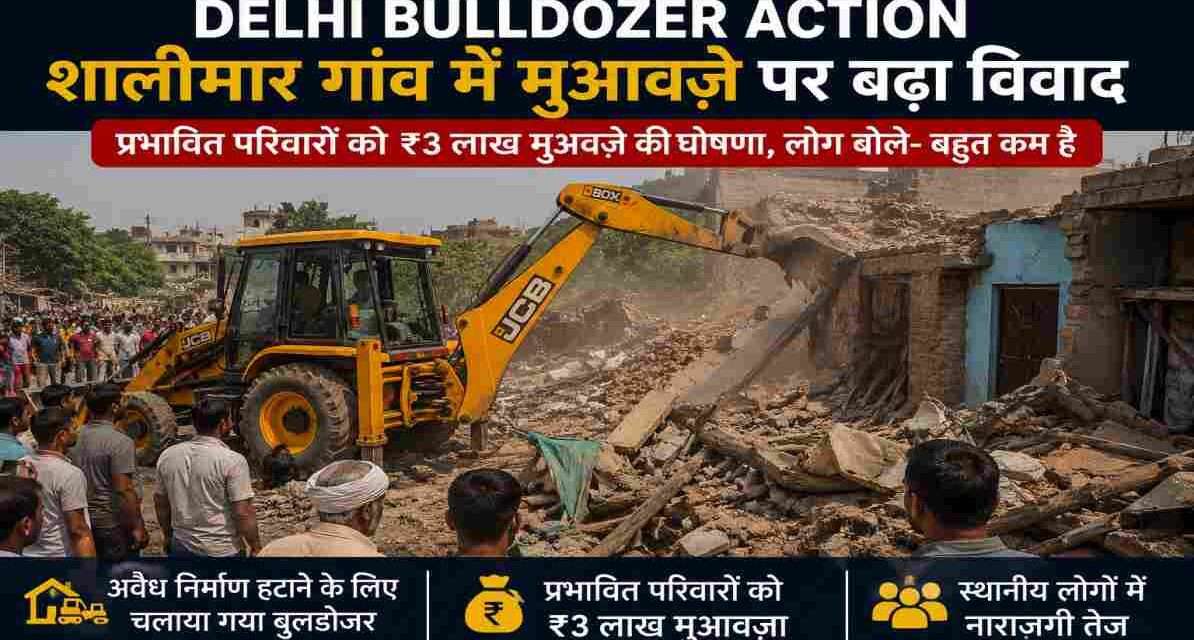 Delhi Bulldozer Action Shalimar village demolition scene