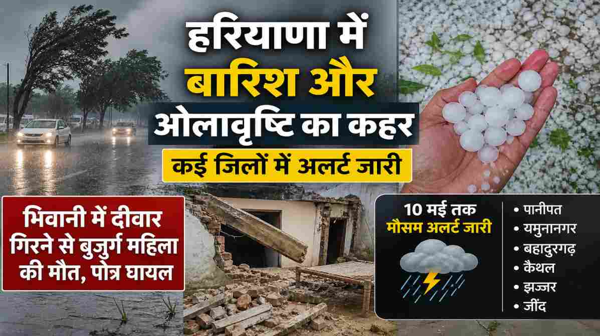 हरियाणा में बारिश और ओलावृष्टि का असर | कई जिलों में अलर्ट जारी