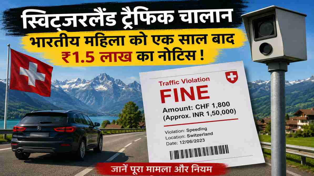 स्विट्जरलैंड ट्रैफिक चालान | भारतीय महिला को एक साल बाद मिला ₹1.5 लाख का नोटिस, सोशल मीडिया पर चर्चा