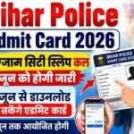 बिहार पुलिस कांस्टेबल भर्ती परीक्षा 2026 के लिए एडमिट कार्ड और एग्जाम सिटी स्लिप जारी होने की सूचना। अभ्यर्थी आधिकारिक वेबसाइट से परीक्षा शहर और प्रवेश पत्र डाउनलोड कर सकेंगे।