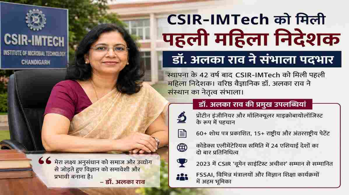 CSIR-IMTech की पहली महिला निदेशक बनीं डॉ. अलका राव, विज्ञान जगत के लिए ऐतिहासिक पल