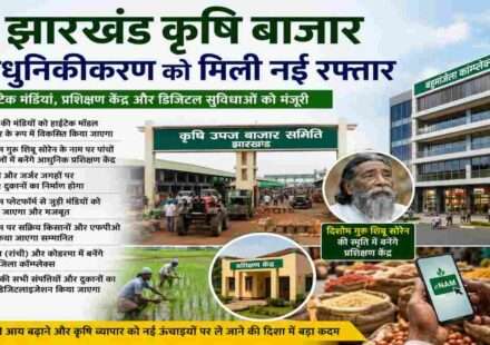 रांची में आयोजित कृषि विपणन पर्षद की बैठक में झारखंड कृषि बाजार आधुनिकीकरण योजना को मंजूरी दी गई। राज्य की मंडियों को आधुनिक बनाया जाएगा और शिबू सोरेन के नाम पर प्रशिक्षण केंद्र स्थापित होंगे।