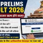 UPSC Civil Services Preliminary Examination 2026 result update showing candidates checking result online with official UPSC website background.