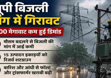 उत्तर प्रदेश में बारिश और आंधी के बाद बिजली की मांग कम हुई। पावर कॉरपोरेशन ने 15 उत्पादन इकाइयों को रिजर्व शटडाउन पर रखा।
