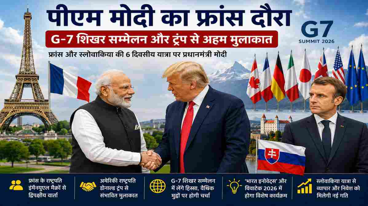 पीएम मोदी फ्रांस दौरा | G7 सम्मेलन में भारत की बढ़ती ताकत, ट्रंप और मैक्रों से होगी अहम बातचीत