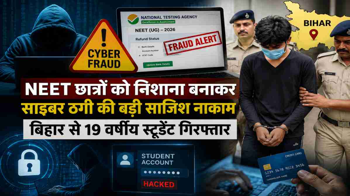 NEET साइबर फ्रॉड | 350 छात्रों के अकाउंट निशाने पर, बिहार का छात्र गिरफ्तार