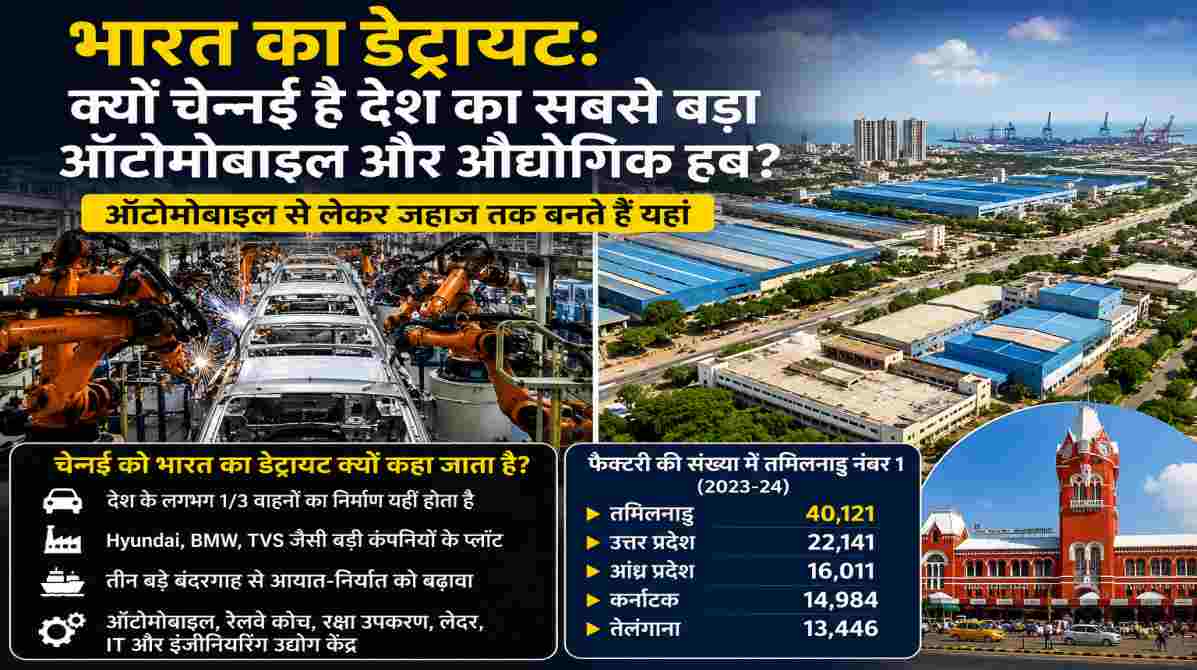 भारत का डेट्रायट | क्यों चेन्नई कहलाता है देश का सबसे बड़ा ऑटोमोबाइल और औद्योगिक हब?