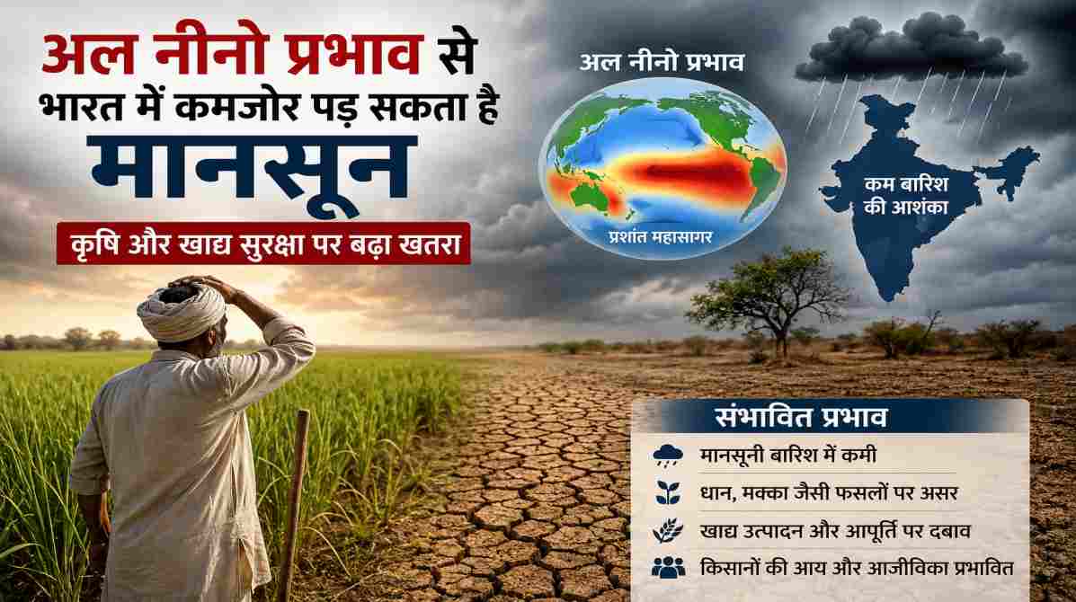 अल नीनो प्रभाव से भारत में कमजोर पड़ सकता है मानसून, किसानों की बढ़ी चिंता