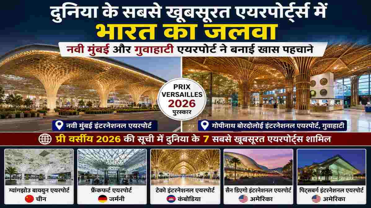 दुनिया के सबसे खूबसूरत एयरपोर्ट्स में भारत का दबदबा नवी मुंबई और गुवाहाटी एयरपोर्ट ने बढ़ाया देश का मान