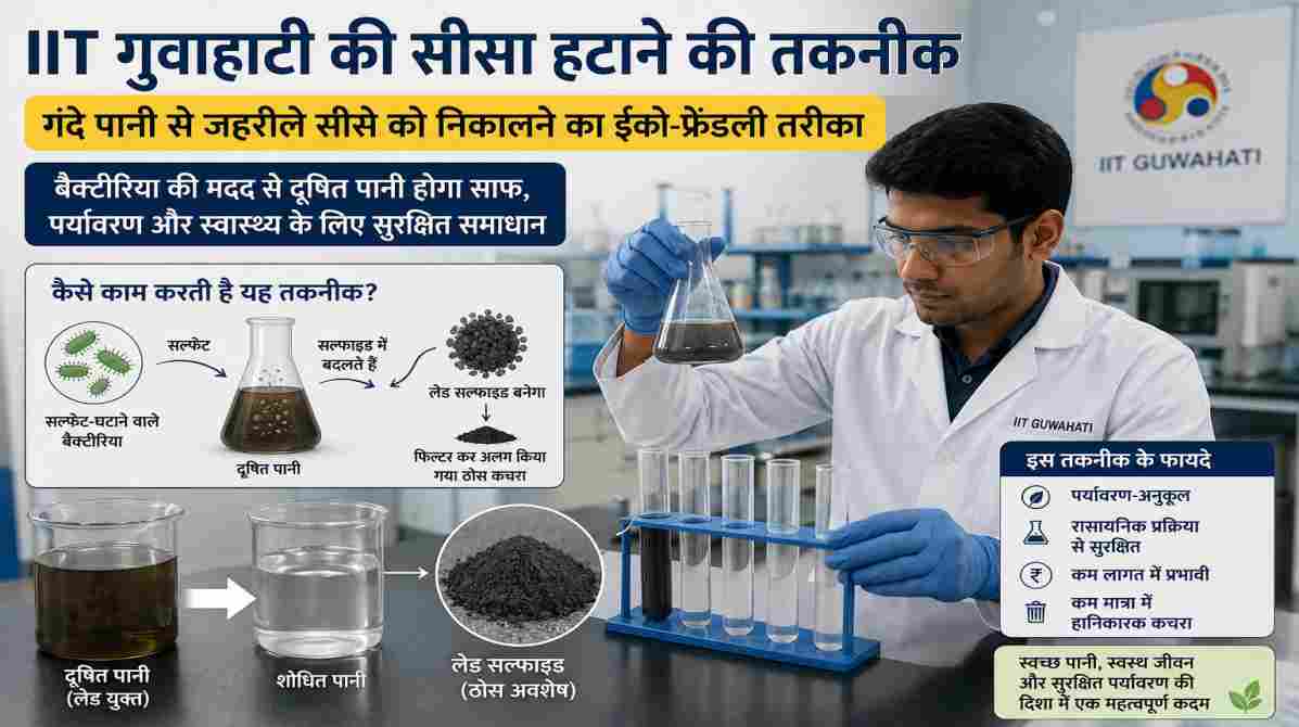 IIT गुवाहाटी की सीसा हटाने की तकनीक से दूषित पानी को साफ करने का मिला नया समाधान
