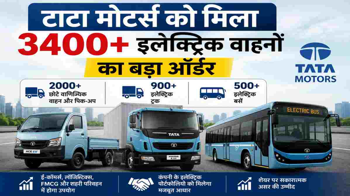 Tata Motors EV Order | 3400 से ज्यादा इलेक्ट्रिक वाहनों का बड़ा ऑर्डर, शेयर पर रहेगी निवेशकों की नजर