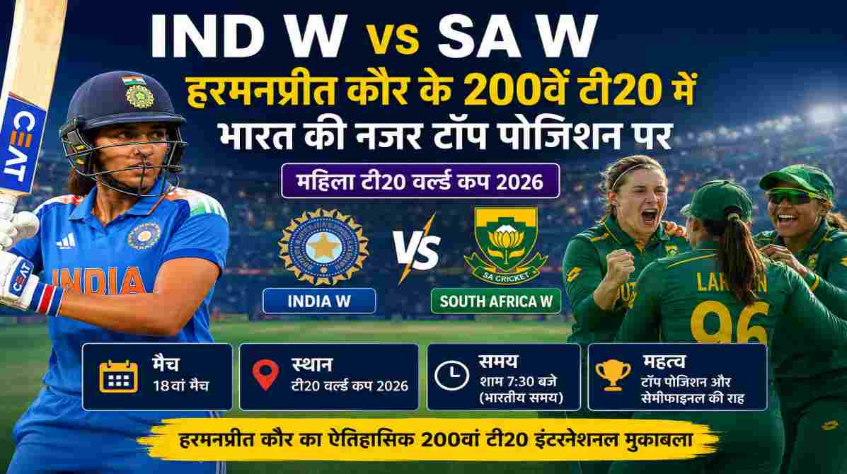 IND W vs SA W | हरमनप्रीत कौर के 200वें टी20 में भारत की नजर टॉप पोजिशन पर