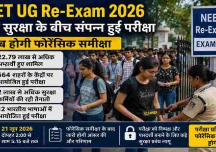 परीक्षा केंद्र के बाहर सुरक्षा जांच के बाद प्रवेश करते NEET UG Re-Exam 2026 के अभ्यर्थी, देशभर में कड़ी सुरक्षा के बीच परीक्षा संपन्न।