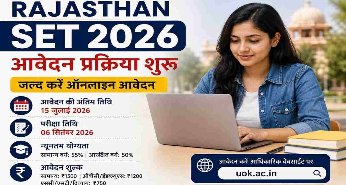 Rajasthan SET 2026 आवेदन प्रक्रिया से संबंधित प्रतीकात्मक तस्वीर, जिसमें अभ्यर्थी ऑनलाइन रजिस्ट्रेशन करते हुए दिखाई दे रहे हैं।